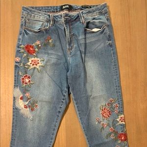 Floral Embroidered Nannette Jeans